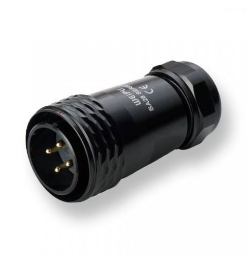 WEIPU SA2810/P16B-1 Push-pull 16 pole connector Male 13-16mm solder Black