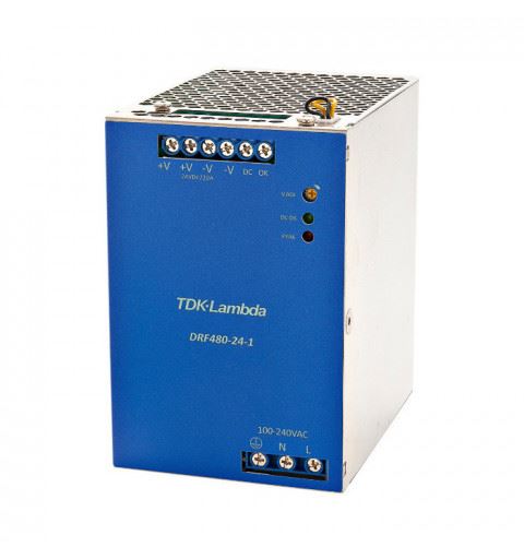 TDK-Lambda DRF480-24-1/HL Alimentatore DIN Rail 24Vdc 20A Super Slim Alta Efficenza  IECEx / ATEX