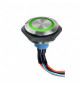 APEM AV5222F1020700K Vandalproof push button Ø30mm nickel red / green led No / Nc, IP67