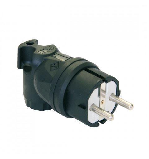 PCE 05811-s TAURUS 90° Schuko plug 2P+PE 16A 250V Black, PA6