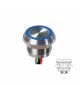APEM PBARYACB002E3A Piezo button 22mm. stainless steel NO 24Vac / dc max 1A Red / Green / Blue IP68 with 30cm cable