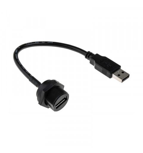 GTC GT116300-05-Z5 Connector USB-A Plastic C3 Panel+Cable 0.5mt.+USB-A plug screw lock