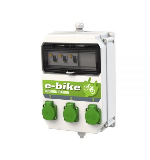 PCE 9134248 Stazione di ricarica per e-bike 3xSK-sockets 16A 250V Murau IP54